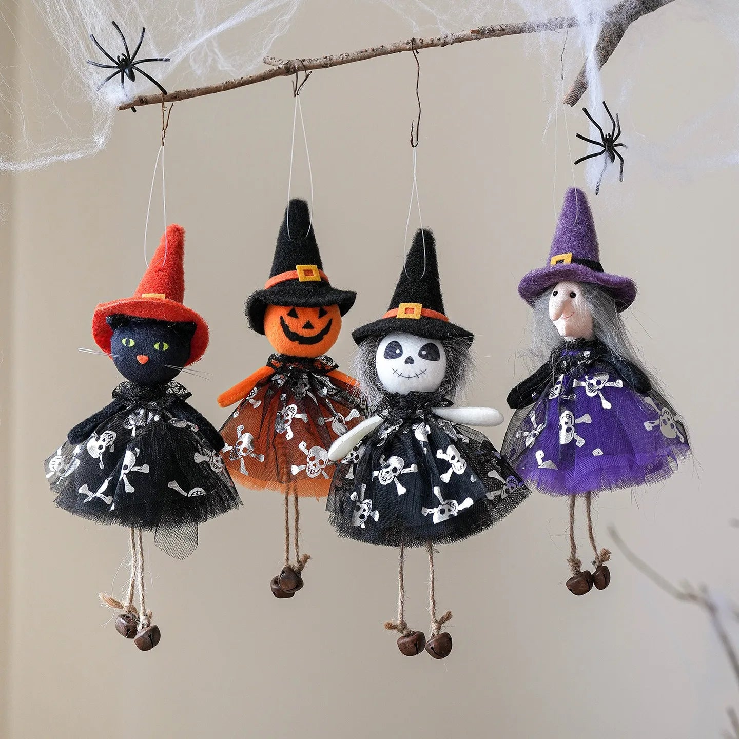 Halloween Party Decor BlackCat Pumpkin Witch White Ghost Festival Hanging Dolls Happy Halloween Day 2025 Haunted House Favor