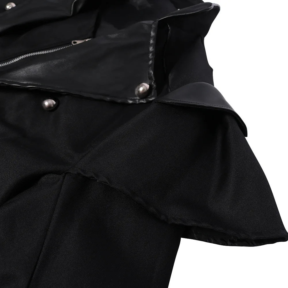 Halloween cosplay: a medieval stage performance costume with a split windbreaker, hat, and scepter for a palace banquet