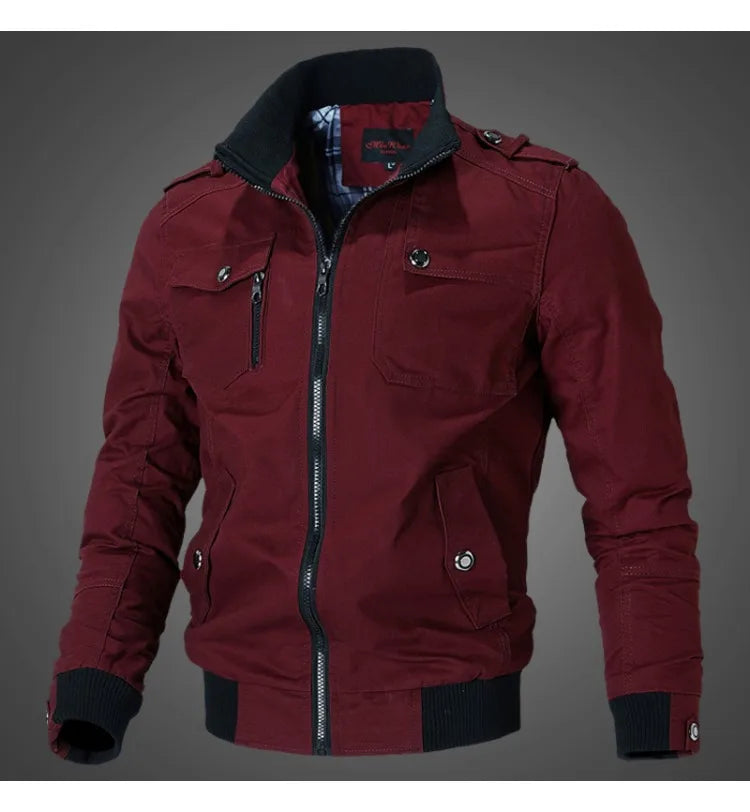 Jacket Men Fashion Casual Versatile and Comfortable Windbreaker Jacket Coat Men Autumn New Outwear Solid Stand Slim Jacket Mens