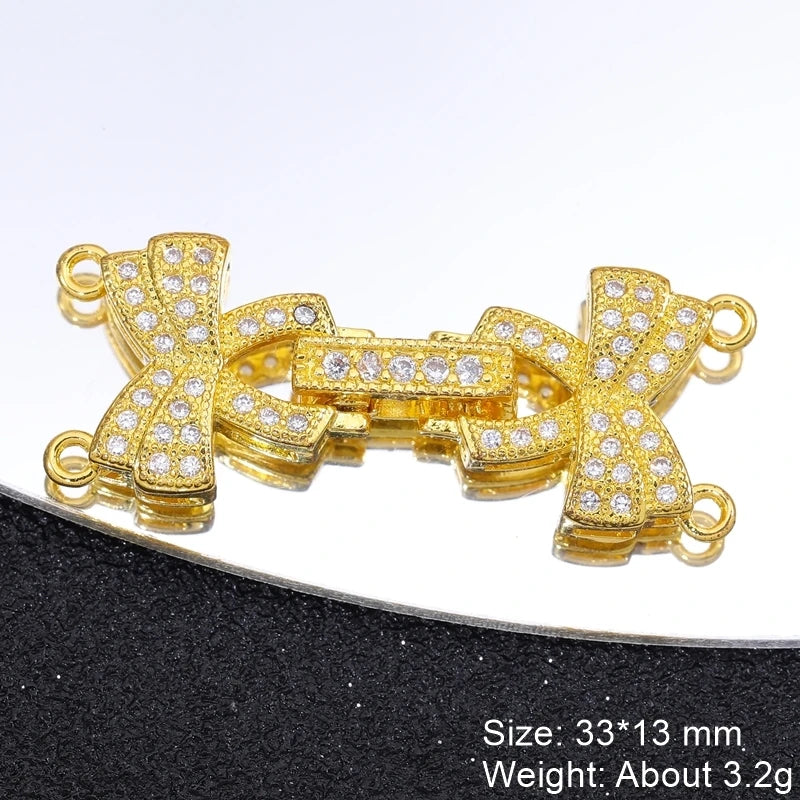Juya 18K Gold Silver Plated Wedding Decorations Connect Fastener Closure Clasps Accessories For DIY Beads Pearls Jewelry Making