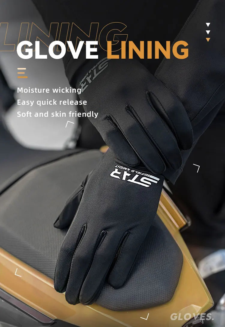 Winter Summer Motorcycle Gloves Black Ice Silk Inner Liner Breathable Sweat Absorption Quick Drying Riding Equipment Accessories