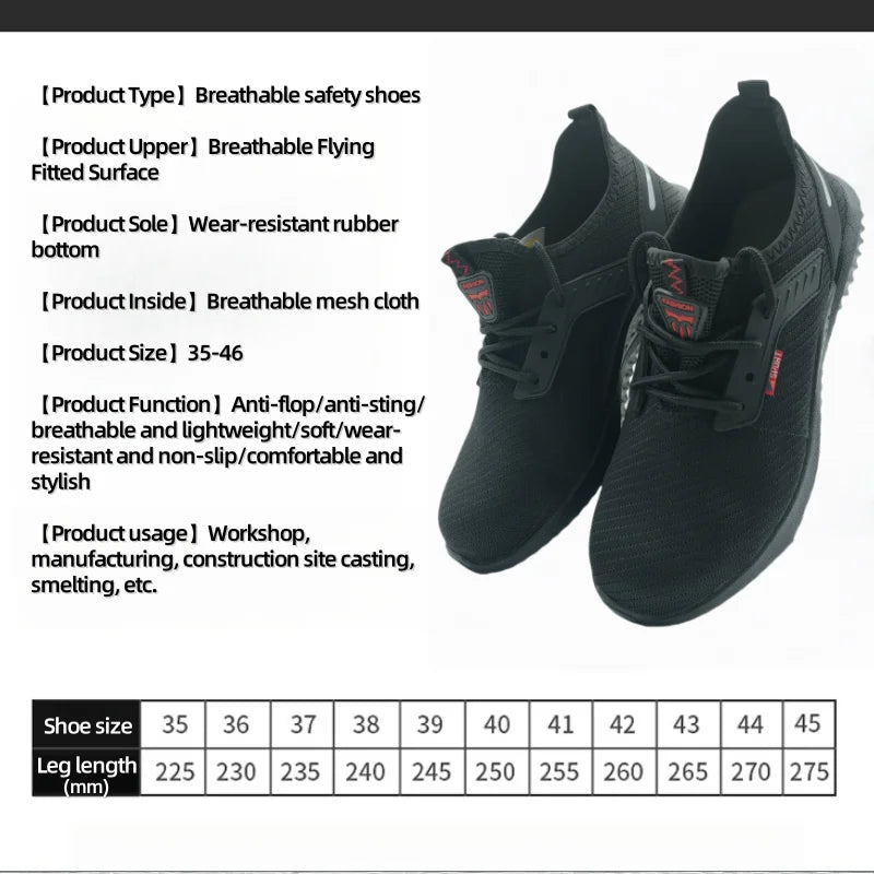 Work shoes Breathable steel toe safety boots Lightweight safety work shoes Male Male Male Male Work Sports Shoes Safety Shoes
