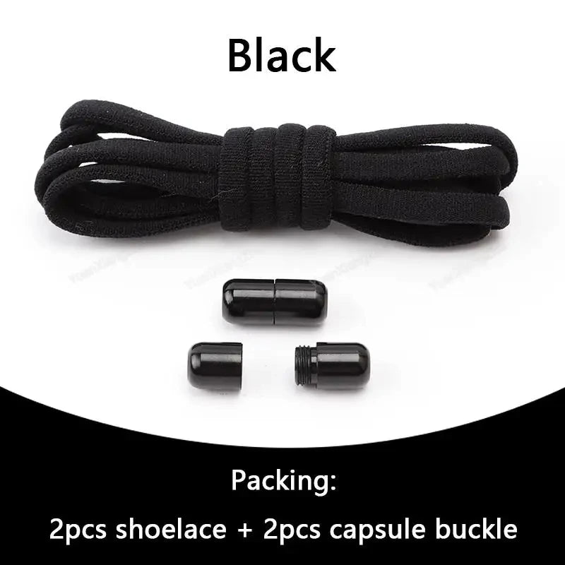 No Tie Shoelaces Semicircle Elastic Shoe Laces For Kids and Adult Sneakers Shoelace Quick Lazy Metal Lock Laces Shoe Strings