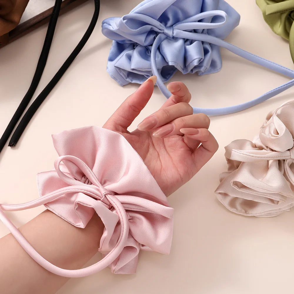 Bow Ribbon Hairbands Long Elastic Sweet Scrunchies Flowers Hair Tied Bands Head Rope Women Korean Girl Ponytail Hair Accessories
