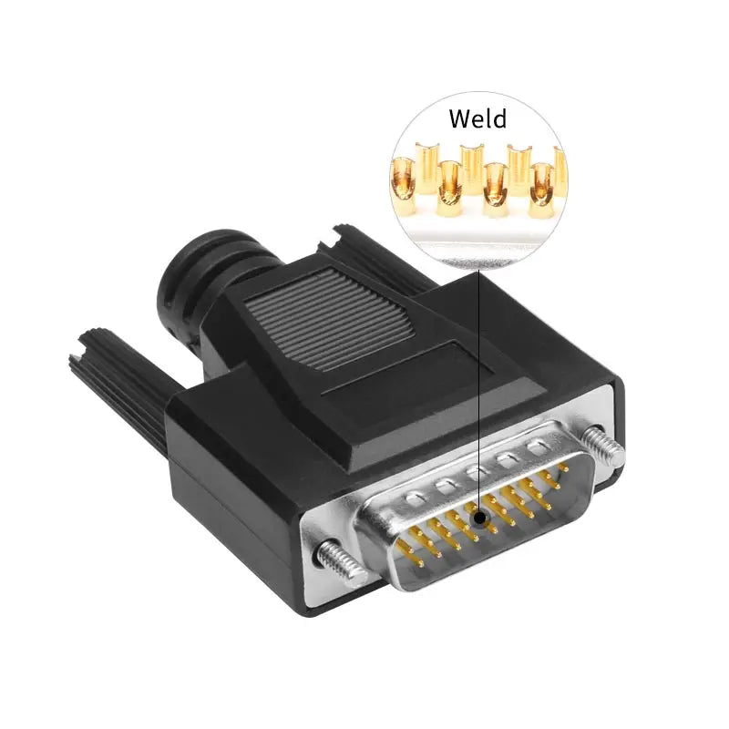 1pc DB26 Soldering Connector D-SUB HDB26 3 Rows of 26 Pin Plug DB26 Black Male Female Welding Wire Type Connectors