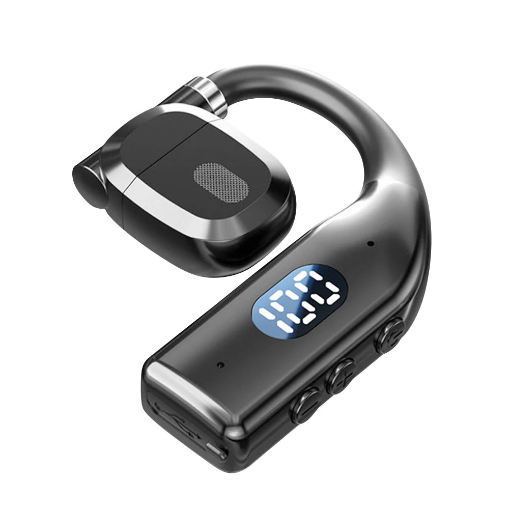 LED Single Earphones Long Standby Business Headphones Waterproof Mono Headset Outdoor Call Bluetooth 5.3 Wireless Earbuds