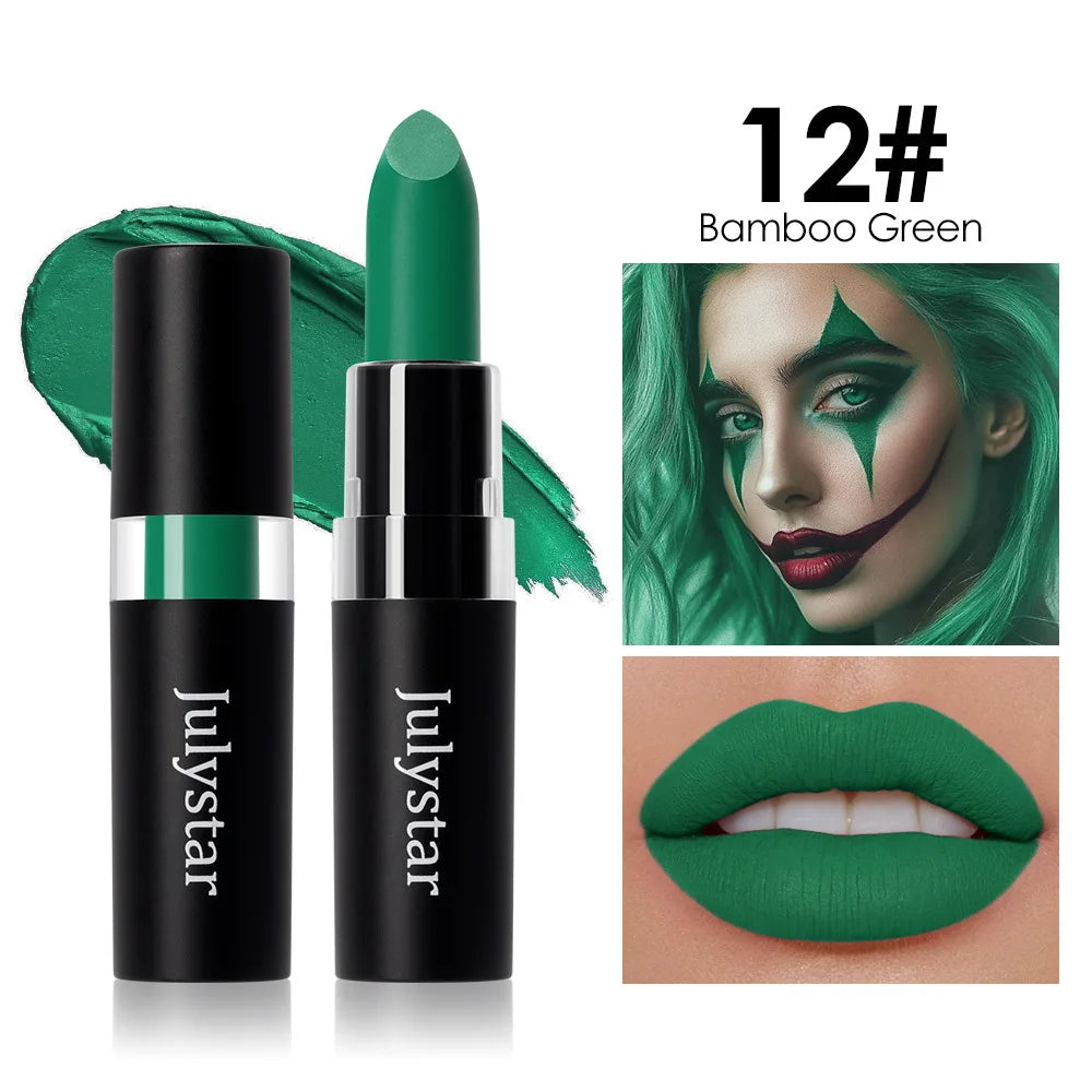 12 Color Halloween Makeup Kit, Face Body Paint & Matte Lipstick, Cruelty Free Lip Palette for Halloween Party Cosplay Costume