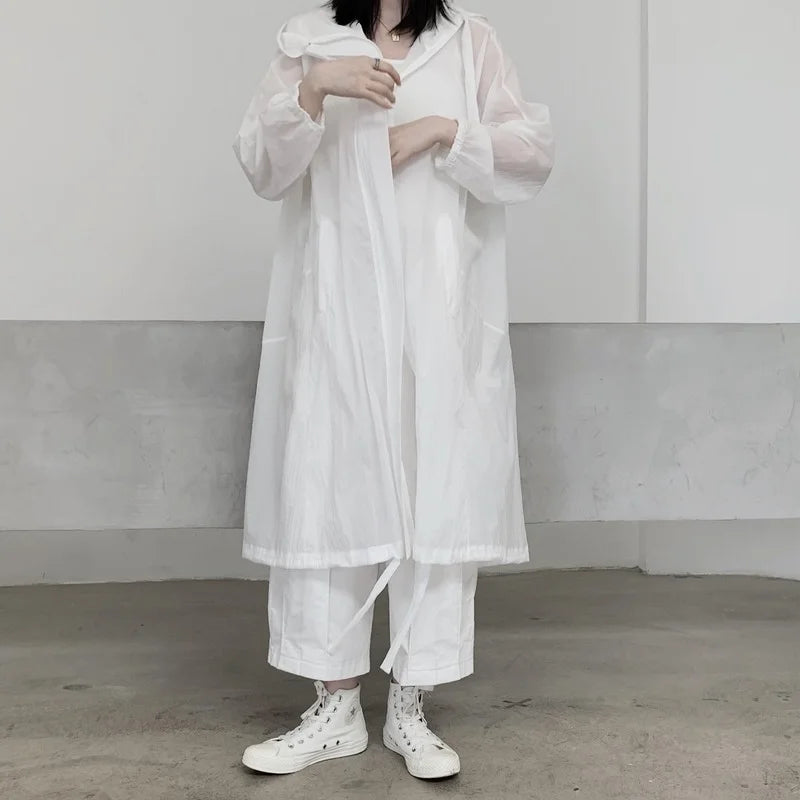 Jackets Women Hooded Chic Solid Breathable Casual Summer Simple Sun-proof Harajuku Long Style Streetwear Baggy Mujer Clothing