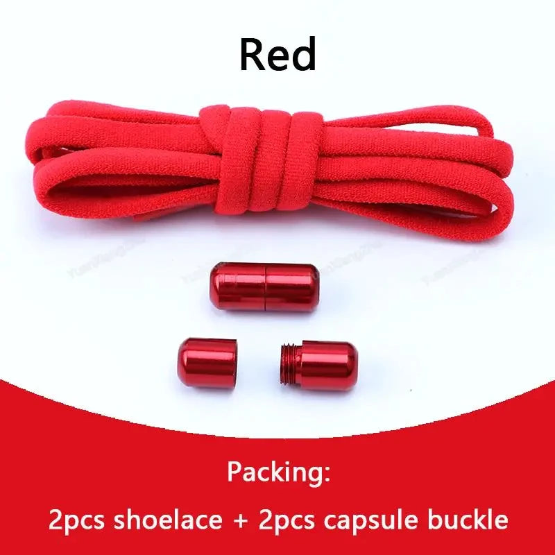 No Tie Shoelaces Semicircle Elastic Shoe Laces For Kids and Adult Sneakers Shoelace Quick Lazy Metal Lock Laces Shoe Strings