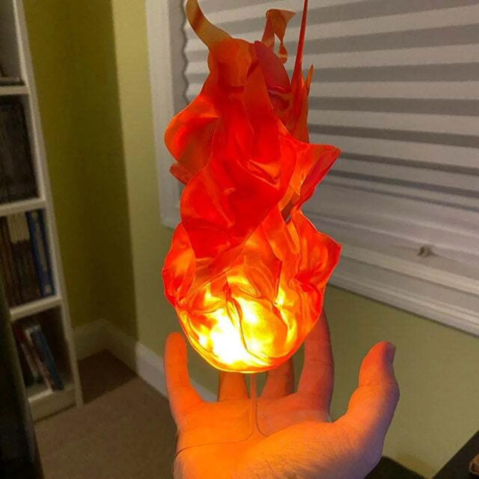 Halloween Decor Props Simulation Floating Fireball Lamp Artificial Fire Flame Atmosphere Light For Cosplay Role Play Party