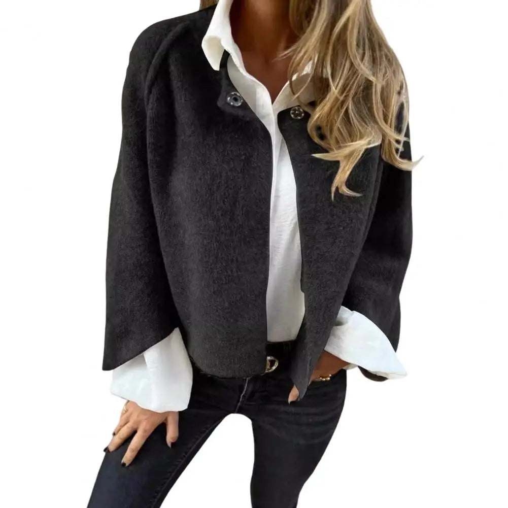 Loose-fitting Women Jacket Cozy Winter Women's Fleece Cardigan with Windproof Technology Stylish Outdoor Coat for Maximum Heat