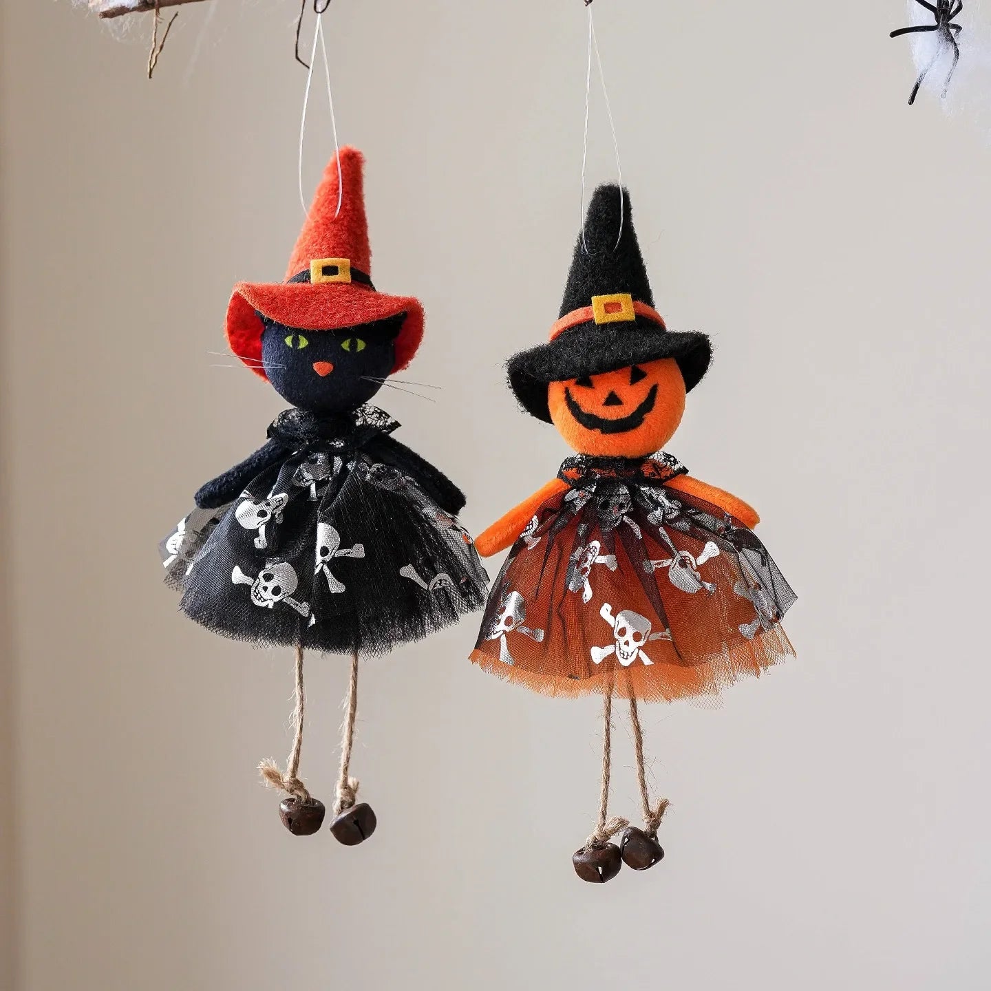 Halloween Party Decor BlackCat Pumpkin Witch White Ghost Festival Hanging Dolls Happy Halloween Day 2025 Haunted House Favor