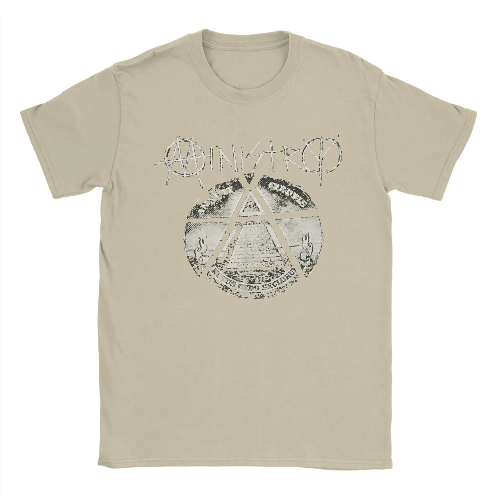 Men Ministry Rock Band T Shirts  100% Cotton Clothing Vintage Short Sleeve Round Collar Tees Gift Idea T-Shirts