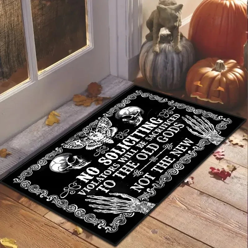 Halloween Day of The Dead Decorative Rug, Durable Home Decor Festive Atmosphere Entrance Door Mat Kitchen Mat