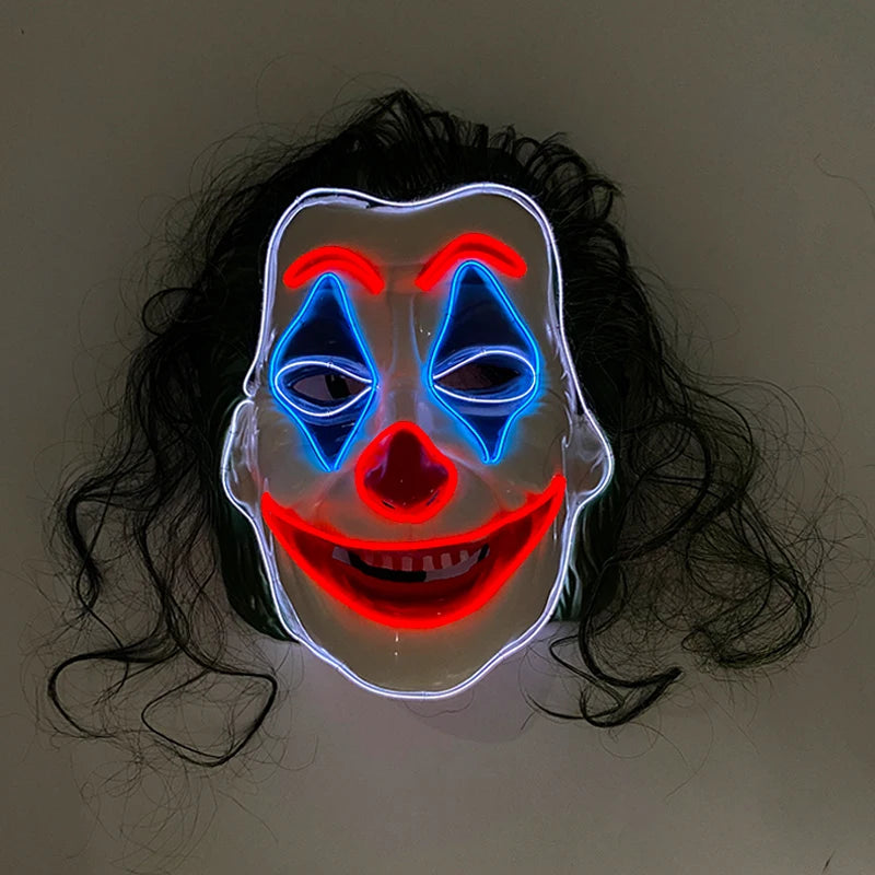 Halloween Carnival Party Costume Decoration Luminous LED Mask Halloween Mask LED Maske Light Up Party Masks for Glow Party