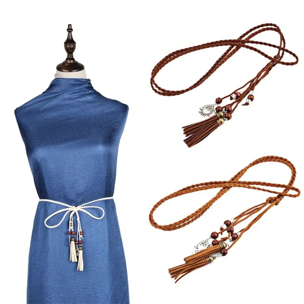 Sweet For Women Woven Rope Dress Accessories Boho Style Chinese Style Tassles Belts Braided Belt Waist Rope Waist Chain