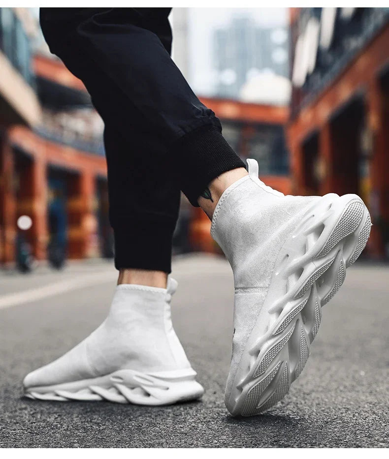 Socks Shoes for Men Black Sneakers Light Breathable Men Runing Shoes Outdoor Platform High Top Men Shoes New Unisex Sport Shoe