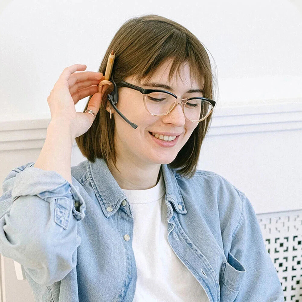 Open-Ear Headsets with Noise Canceling Microphone Wireless Bluetooth Air Conduction Headphones for Trucker Office Call Center