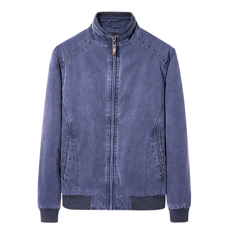 Men Denim Jacket Retro Fashion Cotton Slim Fit Vertical Collar Motorcycle Jackets Autumn 2025 Man Jeans Coats Plus Size Clothes