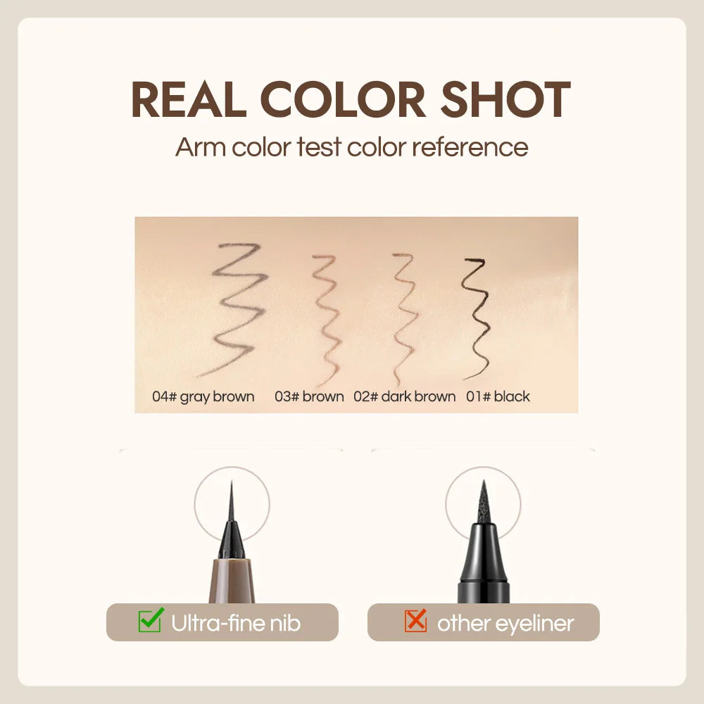 GECOMO Liquid Eyeliner 0.01mm Super Slim Waterproof Quick Dry Long Lasting Color No Smudging Eyeliner Pencil