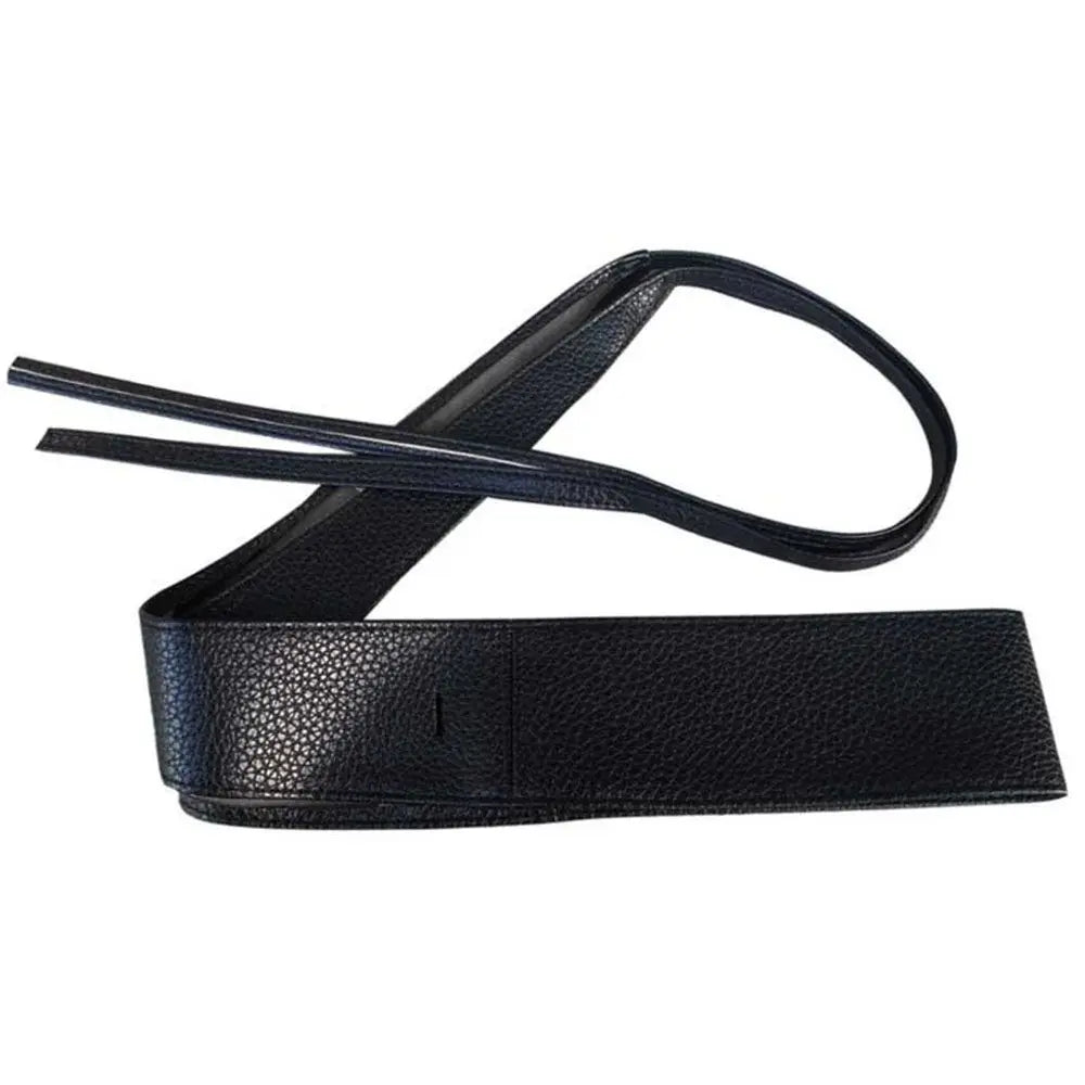 Dress Accessories Soft Leather for Female Elegant Bow Belt Dress Belt Wide Self Tie Wrap Around Waist Band Ladies  Girls Belt