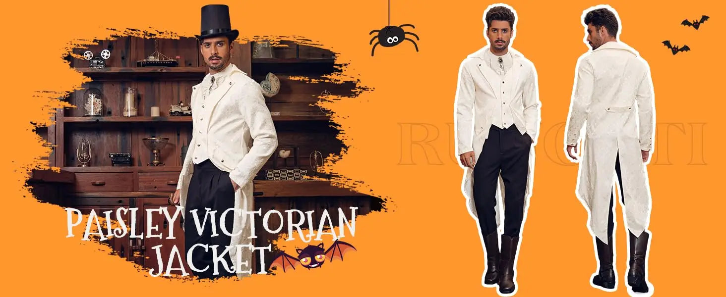 Mens Steampunk Medieval Jacket Pirate Viking Renaissance Costume Formal Tailcoat Gothic Victorian Halloween Tuxedo Coats