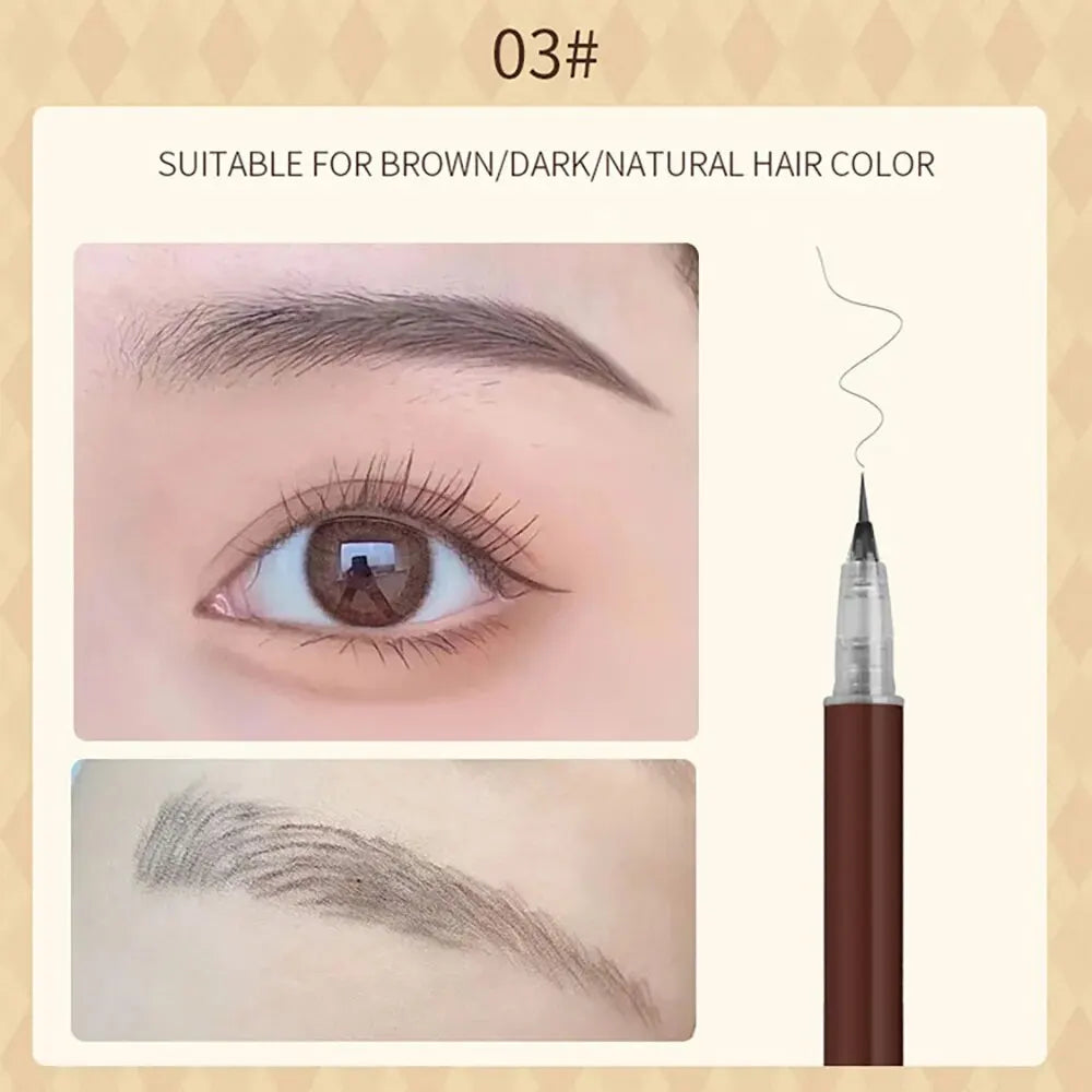 0.01mm Ultra Fine Liquid Eyebrow Pen Waterproof Natural Color Not Smudge Eyebrow BIYA Makeup Pencil