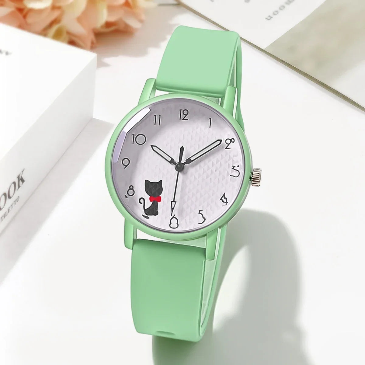 Women Watch Cute Cat Casual Wristwatch Quartz Watches for Women Clock Student Ladies Silicone Strap Watches Gift Reloj Mujer
