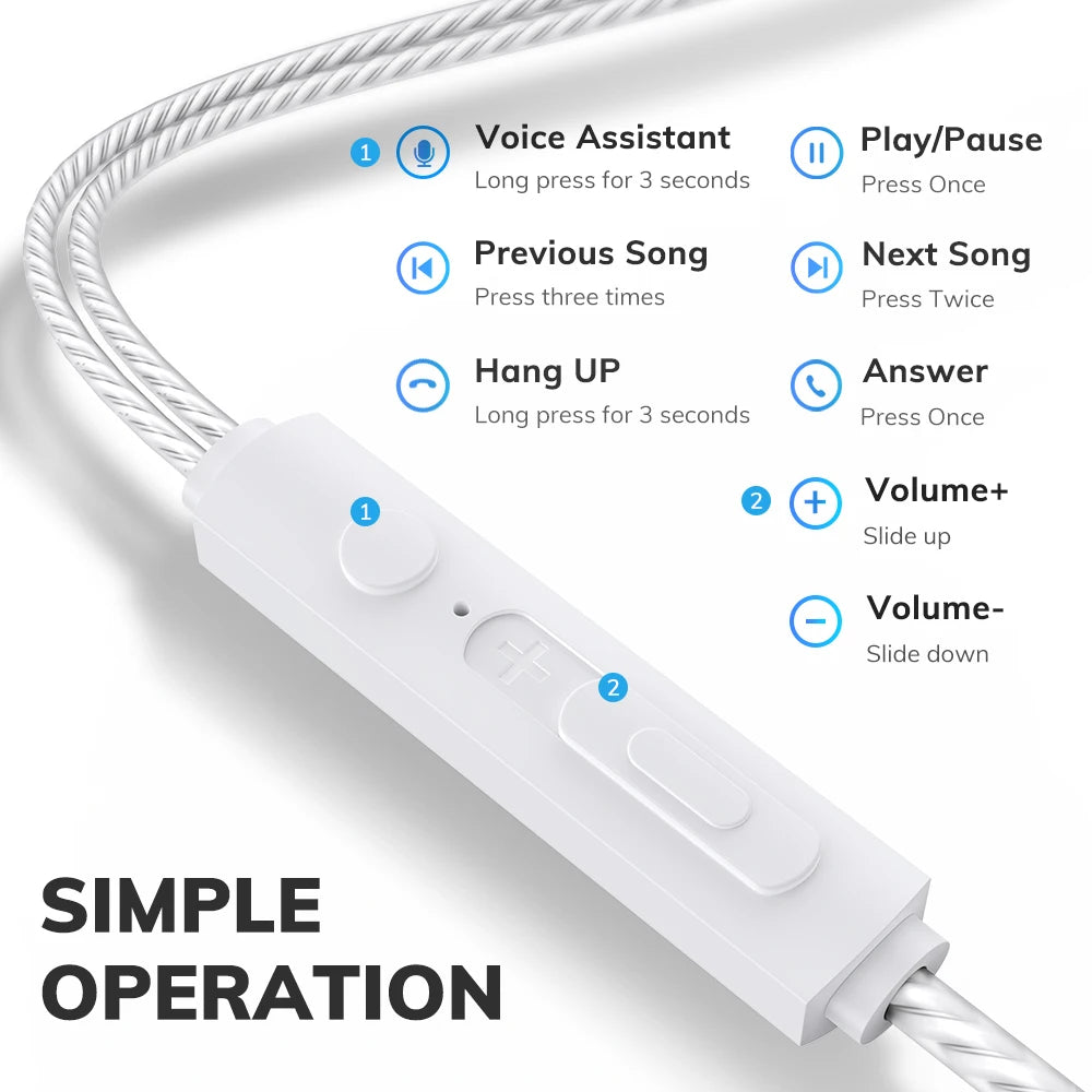 TOPK F20 in-ear Headphone HiFi Sound Quality Built In HD Mic Universal 3.5mm Plug Original High Quality Headset Sport Headset