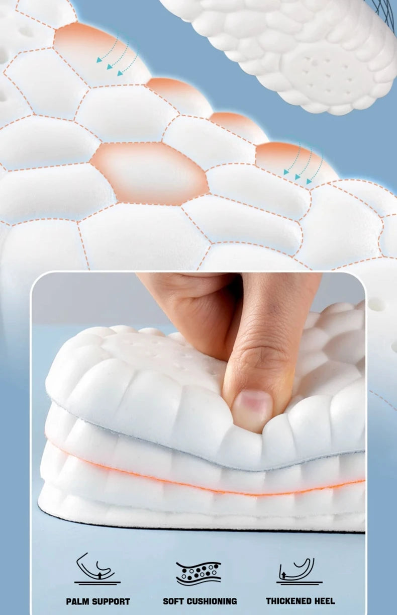 4D Massage Shoes Insoles Super Soft Latex Sports Insole for Feet Running Basket Shoe Sole Arch Support Orthopedic Inserts Unisex