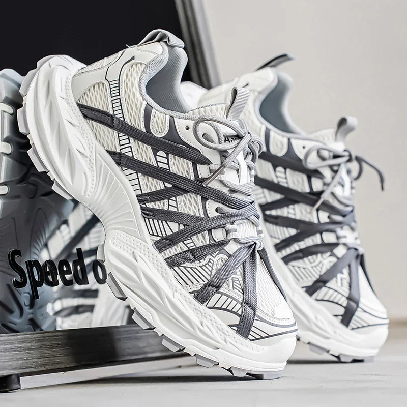 Men's Shoes Fashion White Sneakers For Men Lace up Skateboard Board Shoe Thick Sole Versatile Vulcanized Shoes Zapatillas Hombre