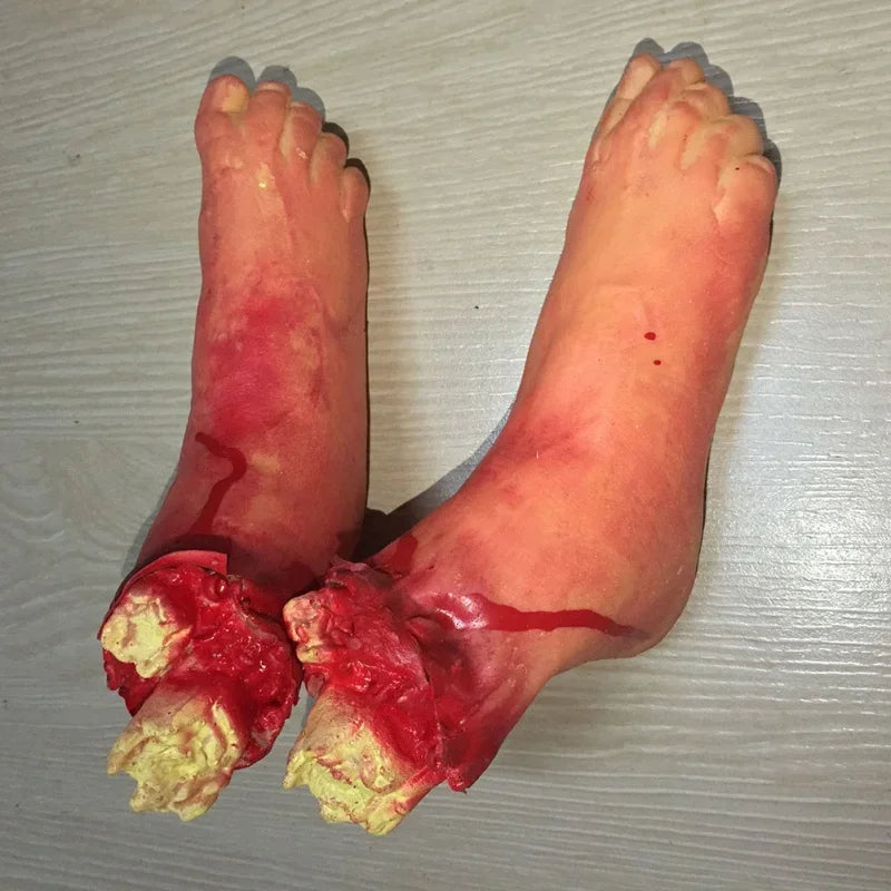 Halloween Props Horrible Blood Broken Fake Limbs Fingers Legs Arm Feet Latex Tricky Toys For Haunted House Decorations