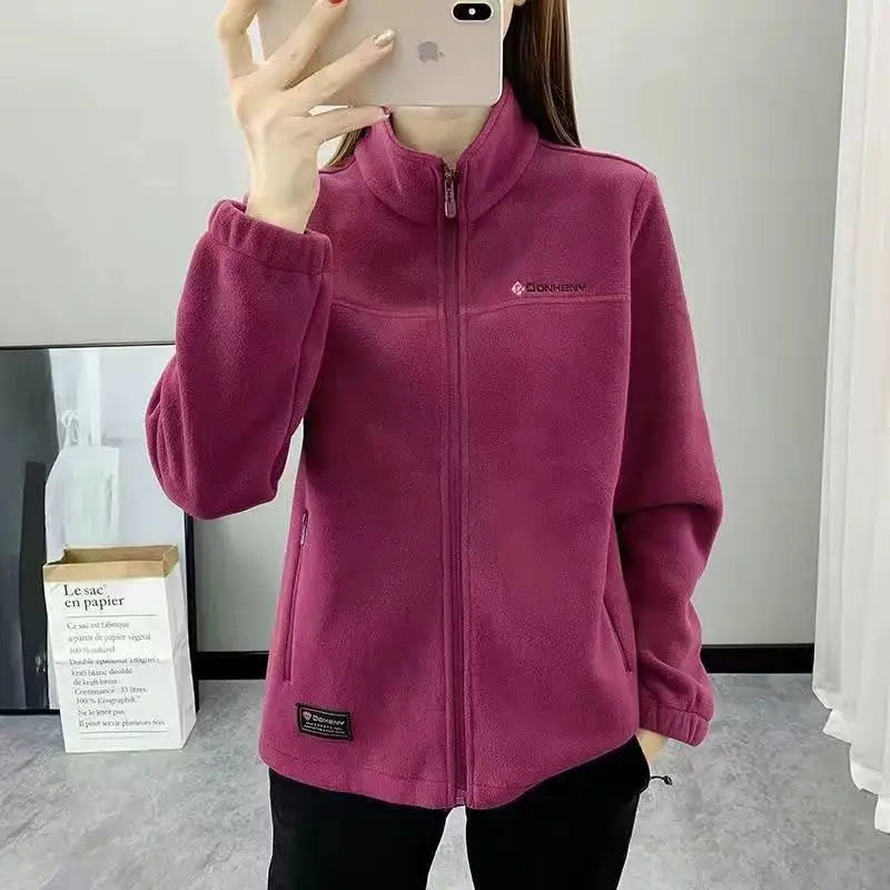 Fleece Jacket Women Can Be Worn In Autumn and Winter Thickened Double-sided Fleece Polar Fleece Jacket