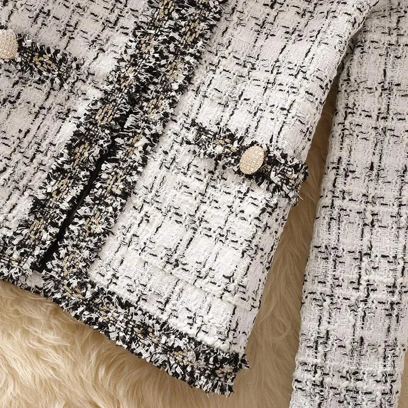 Women's Jacket Women's Jackets Spring new Trendy Ladies Short Joker Temperament Small Fragrant Tweed Coat Tweed Coat Cardigan