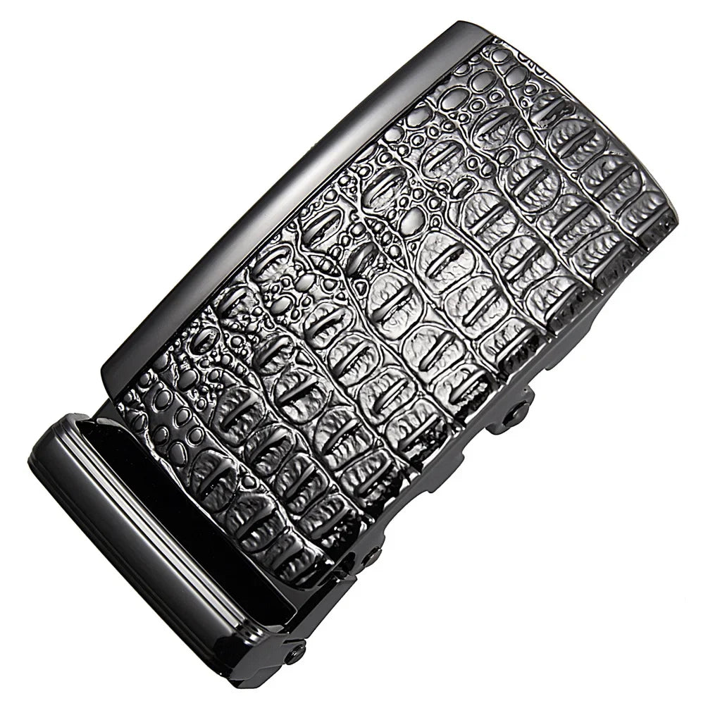 Men's Belt Buckle Accessories Business Ratchet Automatic Alloy Metal Buckle For 3.5cm Width Leather Belt Strap No Holes