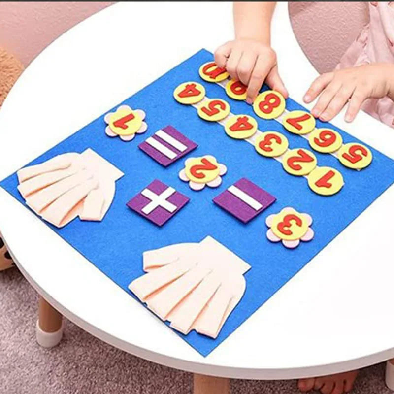 Kid Montessori Educational Toys Felt Finger Numbers Math Toy Children Counting Early Learning for Toddlers Intelligence Develop