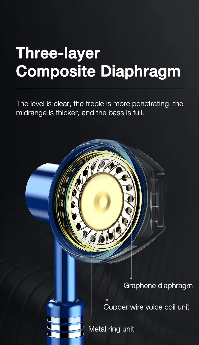 Wired Headphones Bass 9D Stereo Earphones Mic Headphone Headset in-ear Wire Earphon Earbud Phone Headset with Microphone