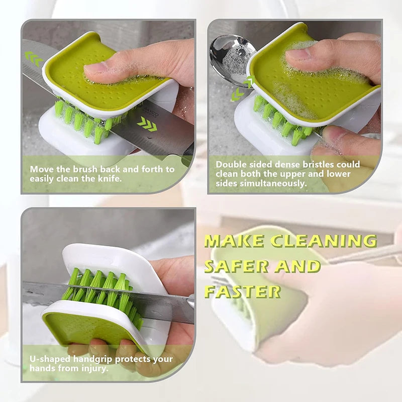 Kitchen Knife Cleaning Brush Tableware Brush Car Seat Belt Cleaning Brush U Shape Kitchen Washing Tool Tableware Cleaning Brush