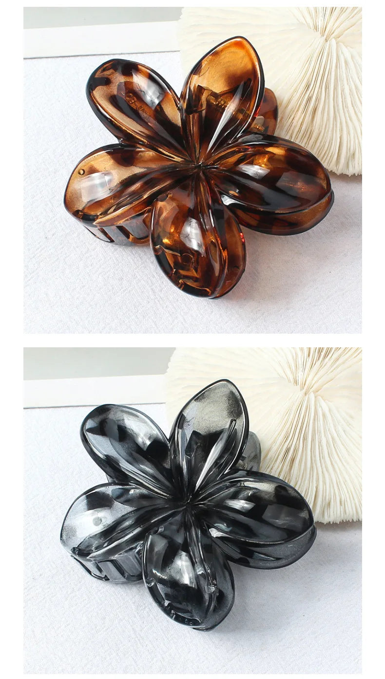 Women Fashion Flower Claw Clip Women Summer Beach Hawaiian Headwear Cute Preppy Stuff Female Hair Accessories for Four Seasons