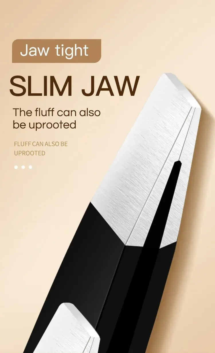 CNK  Wholesale  Stainless Steel Black Eyebrow Tweezer with Slant and Flat Point Beauty Tools for Eyebrows & Ingrown Hair Removal