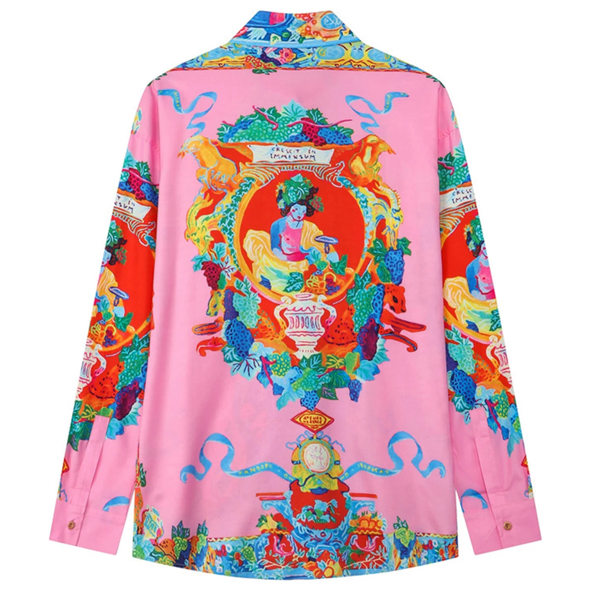 Men Fashion Button Shirts Printed Oversized Harajuku Streetwear Shirts Long Sleeve Loose Button Up Blouse For Male Hemd Herren