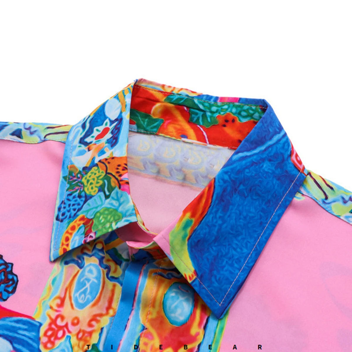 Men Fashion Button Shirts Printed Oversized Harajuku Streetwear Shirts Long Sleeve Loose Button Up Blouse For Male Hemd Herren