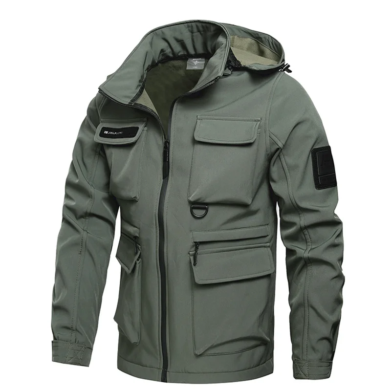 Hiking Jacket Uniform Wool Work Suit Winter Men's Waterproof Jacket Trousers Work Protective Clothing Warm Camouflage Outdoor