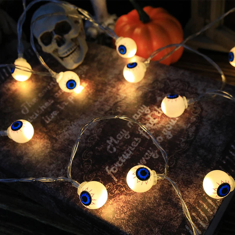 Halloween Decoration String Pumpkin Skull Head Eyeball Shaped Lamp String Trick Or Treat Lantern Horror Halloween Day Led Light
