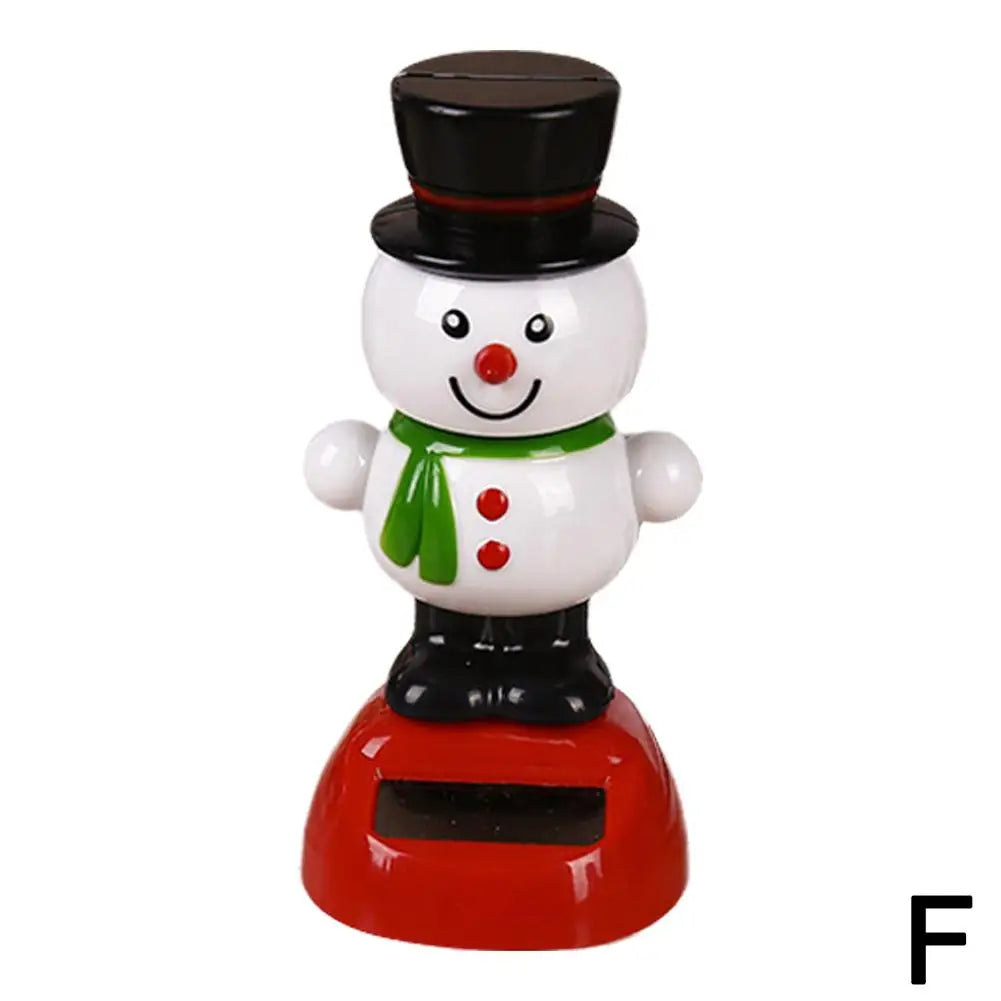 Christmas Car Decoration Solar Dancing Santa Claus Car Ornament Tree Elk Snowman Bobblehead Doll Merry Christmas Gift Accessory