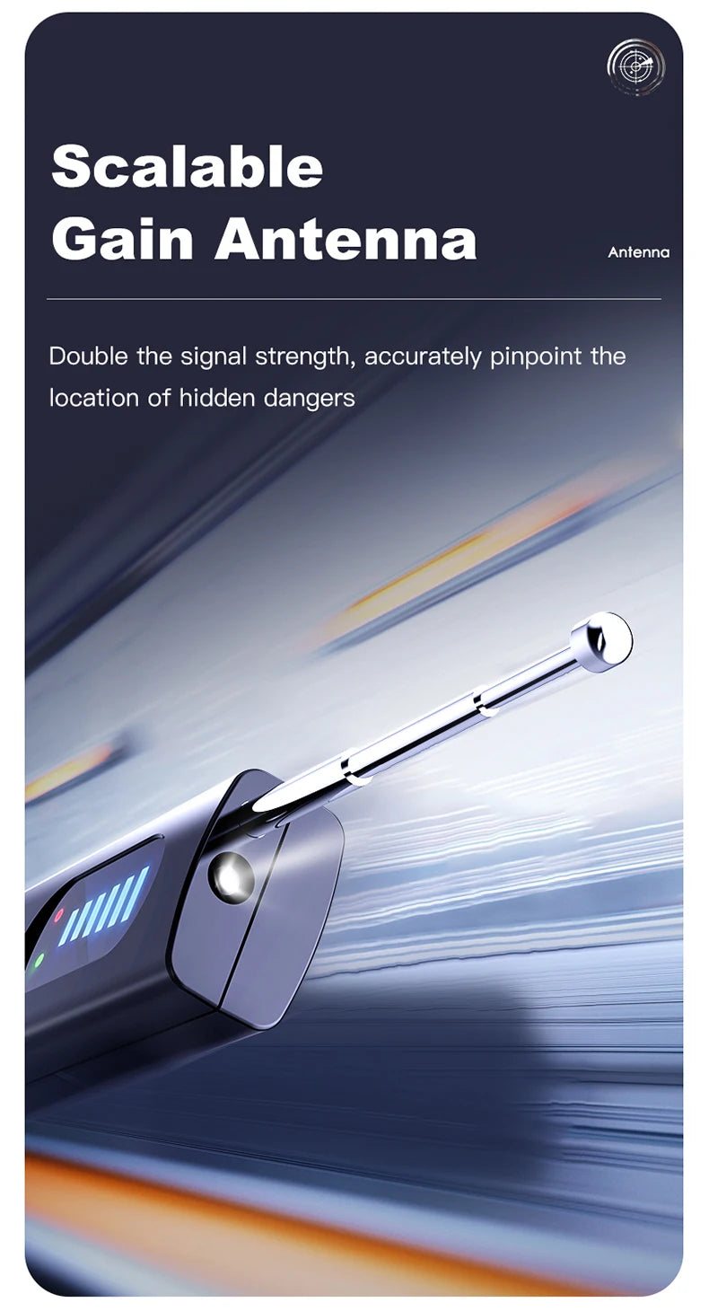 Hidden Camera Detector Anti-Spy Car GPS Tracker Listening Device Bug RF Wireless All Signal Scanner Gadget Security Protection