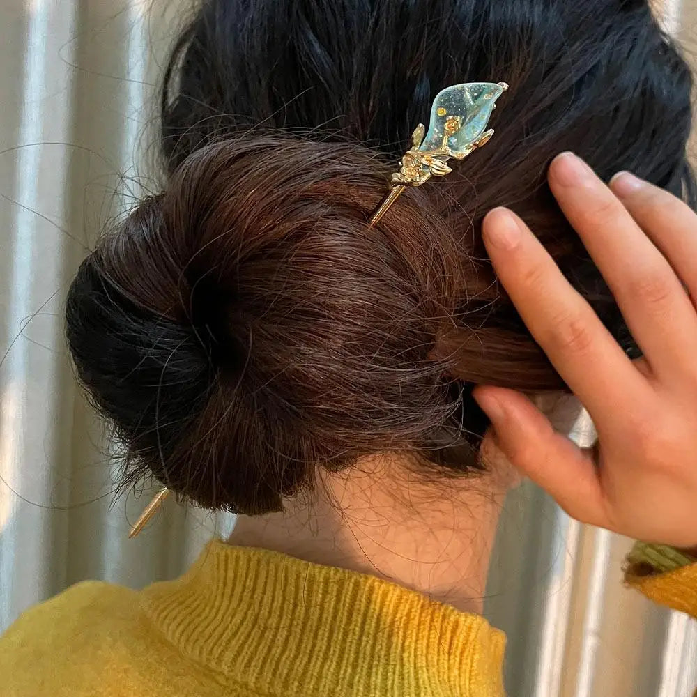 Female Women Hanfu Accessories Rhinestone Chinese Style Metal Hair Accessories Hair Chopsticks Hair Stick Metal Hairpin