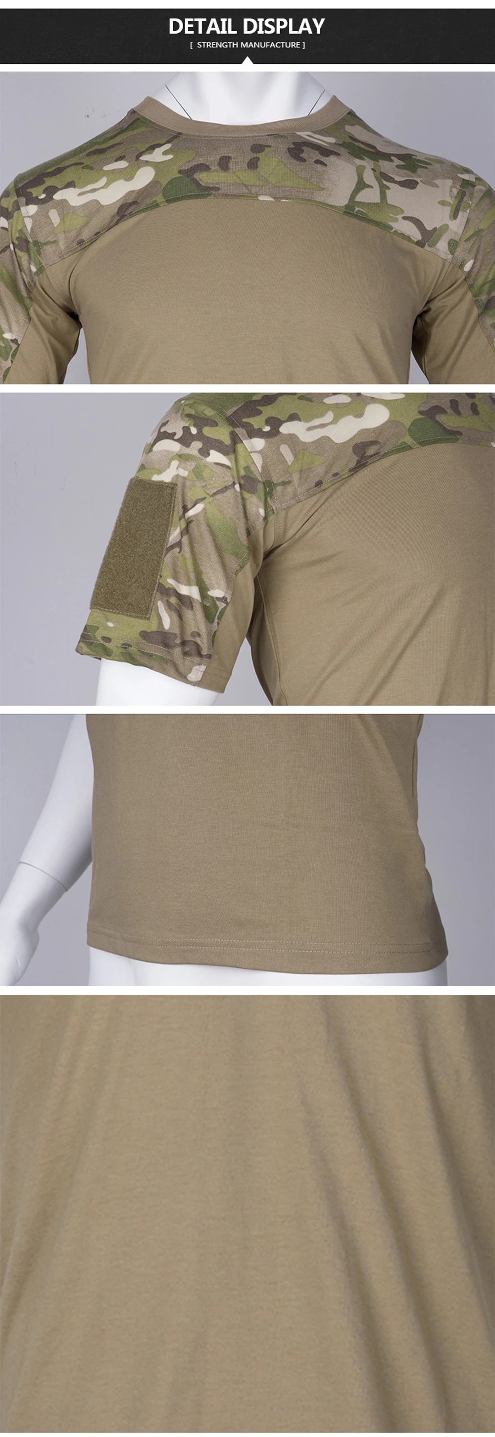 Mens Camouflage Shirts Tees Tactical Combat Shirt Hunting Clothes Tops Workout Clothing Outdoor Breathable Camo T Shirt