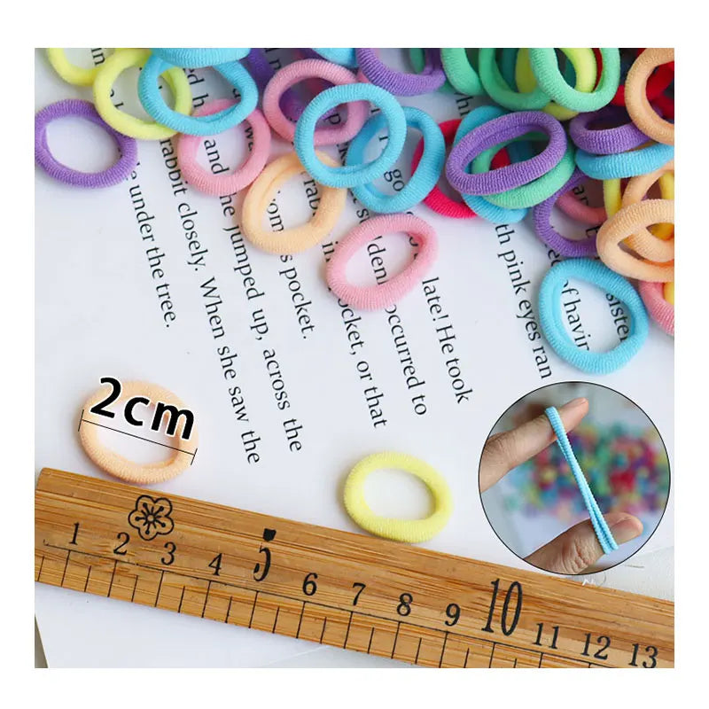 50/100Pcs Hair Bands for Children Colorful Nylon Scrunchie Hair Ties Rubber Band Kids Elastic Hair Leagues Girl Hair Accessories