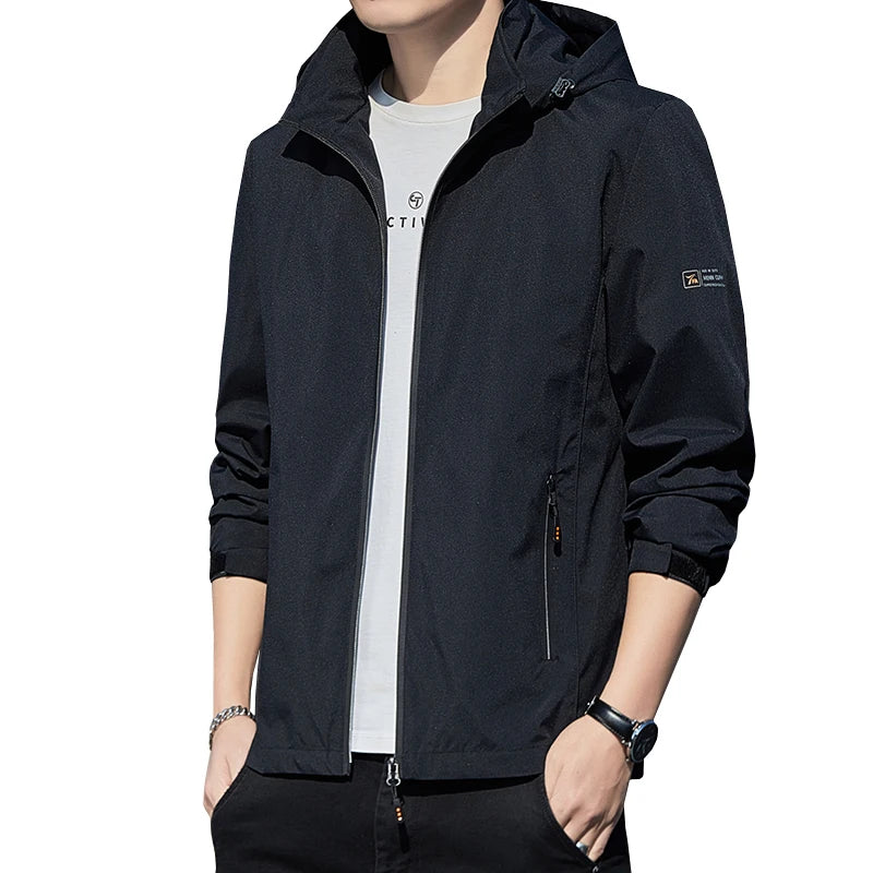 Men's jacket 2025 new jacket Spring and Autumn American slim fit trendy brand heavyweight hooded workwear casual assault jacket